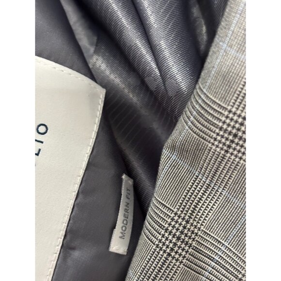 Perry Ellis Portfolio Mens Blazer Jacket Sz 44R Gray Glen Check 2 Btn Sport Coat - Picture 5 of 7